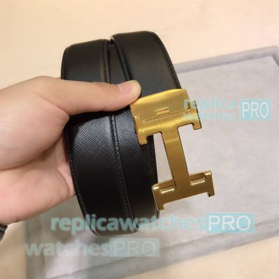 Copy HERMES Gold Glidelock buckle Belt 35mm Fast Shipping Worldwide